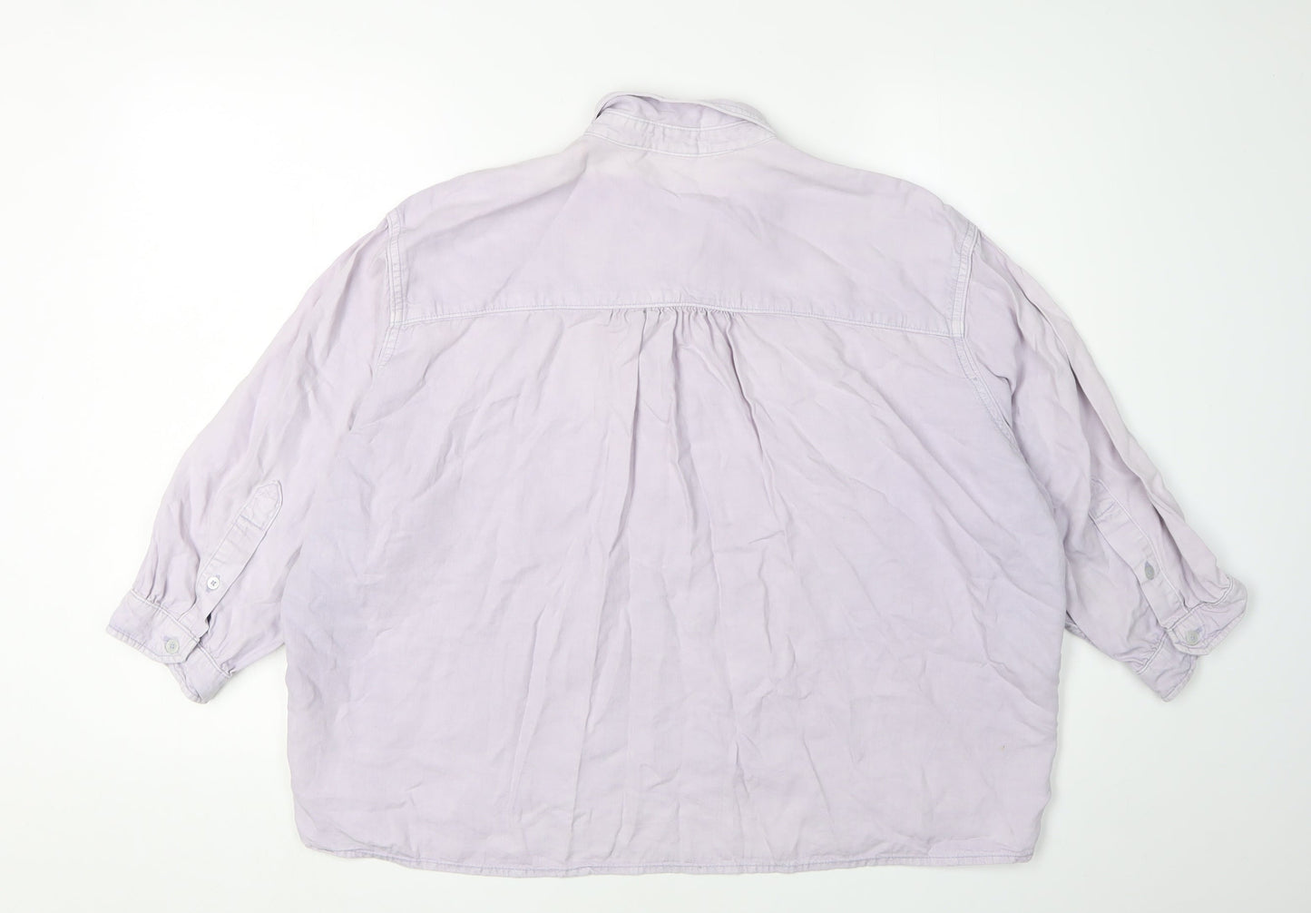 Womens UK Size 10 H&M Purple Basic Button-Up