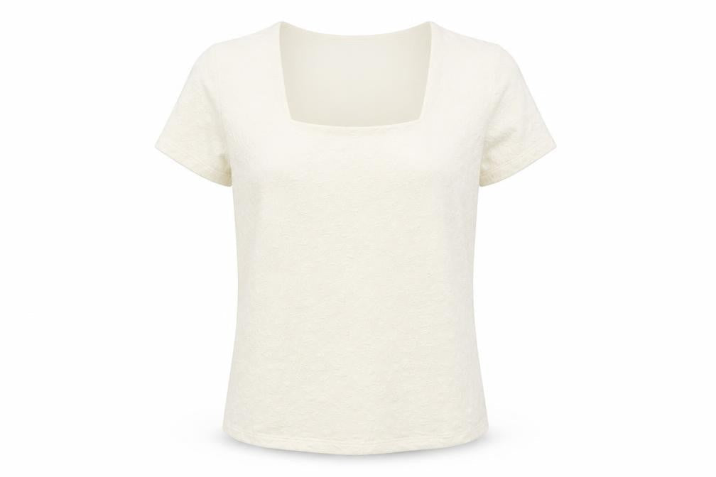 Womens UK Size L Alex & Co. Ivory Basic T-Shirt
