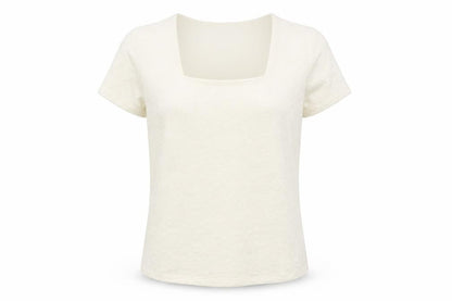 Womens UK Size L Alex & Co. Ivory Basic T-Shirt