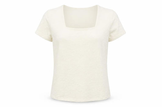 Womens UK Size L Alex & Co. Ivory Basic T-Shirt