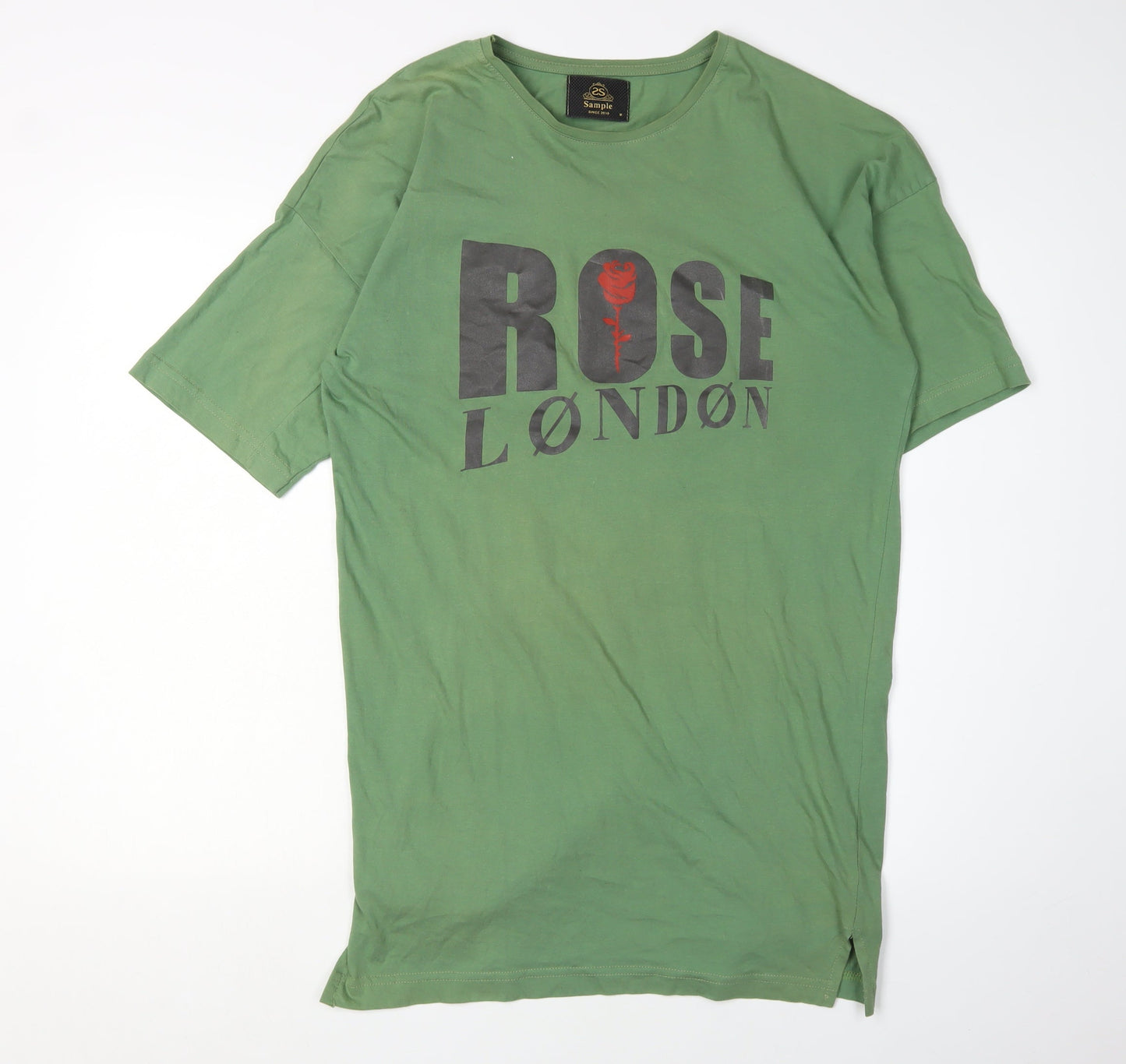 Sample Men's Green Rose Graphic T-Shirt M