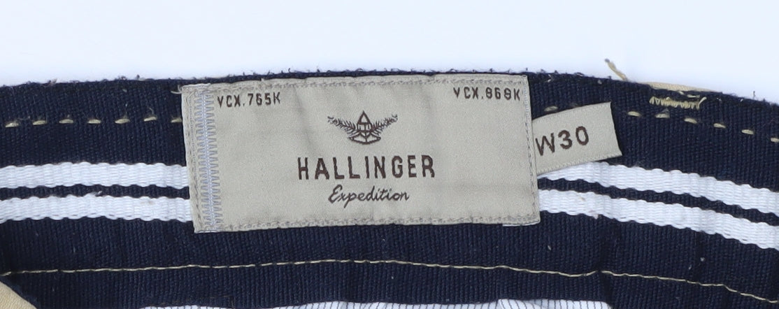Hallinger Men's Beige Chino Trousers Size 30