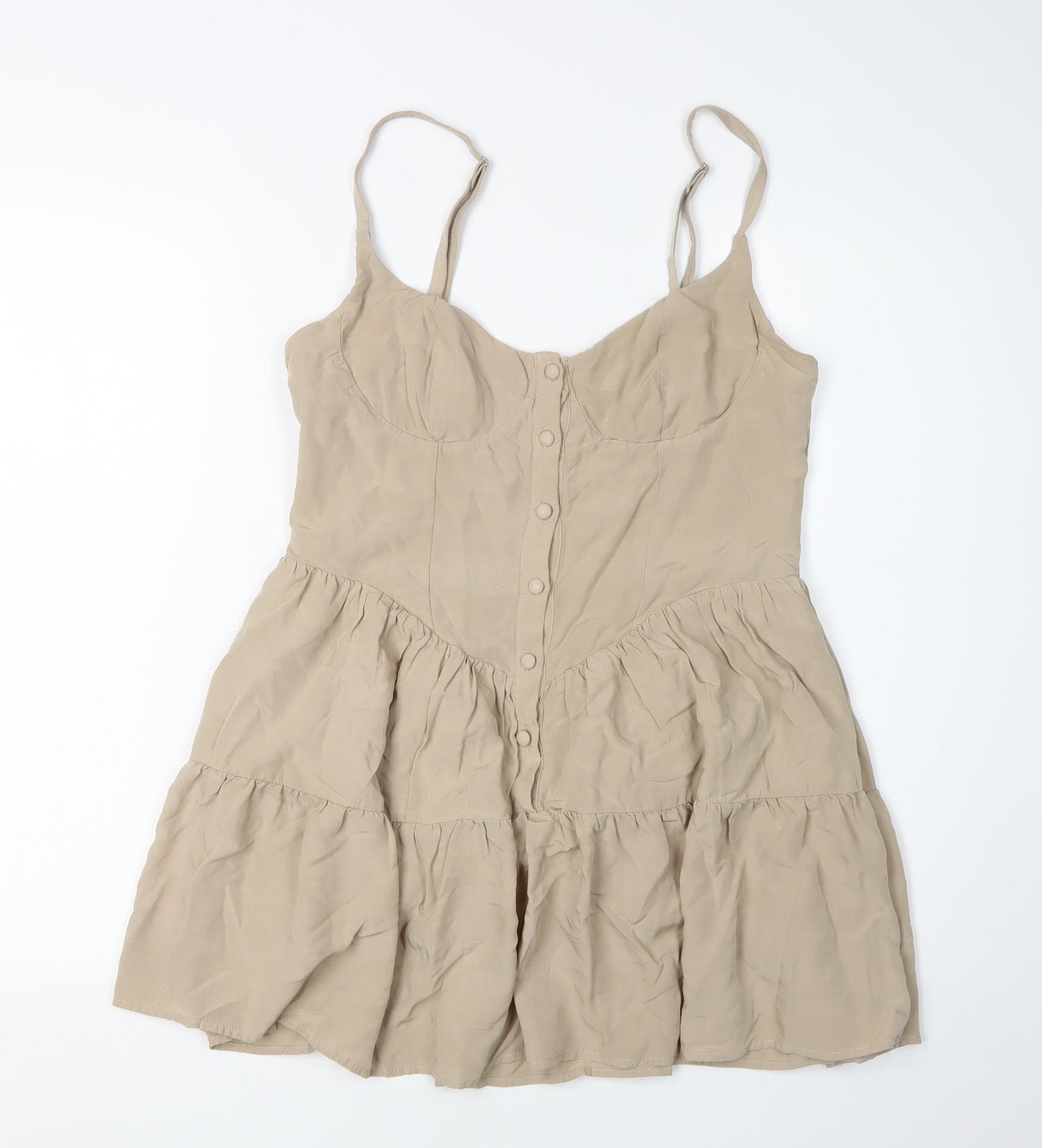 White Fox Women's Beige L Slip Dress, Casual Summer Style