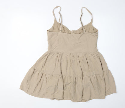 White Fox Women's Beige L Slip Dress, Casual Summer Style
