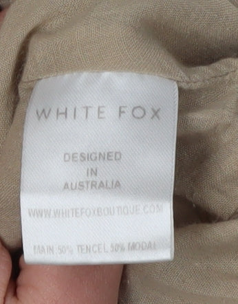 White Fox Women's Beige L Slip Dress, Casual Summer Style