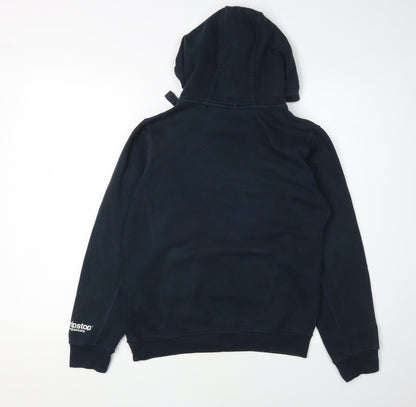 Ripstop Boys Navy Hoodie, Size L, Cotton Blend, Athletic Print
