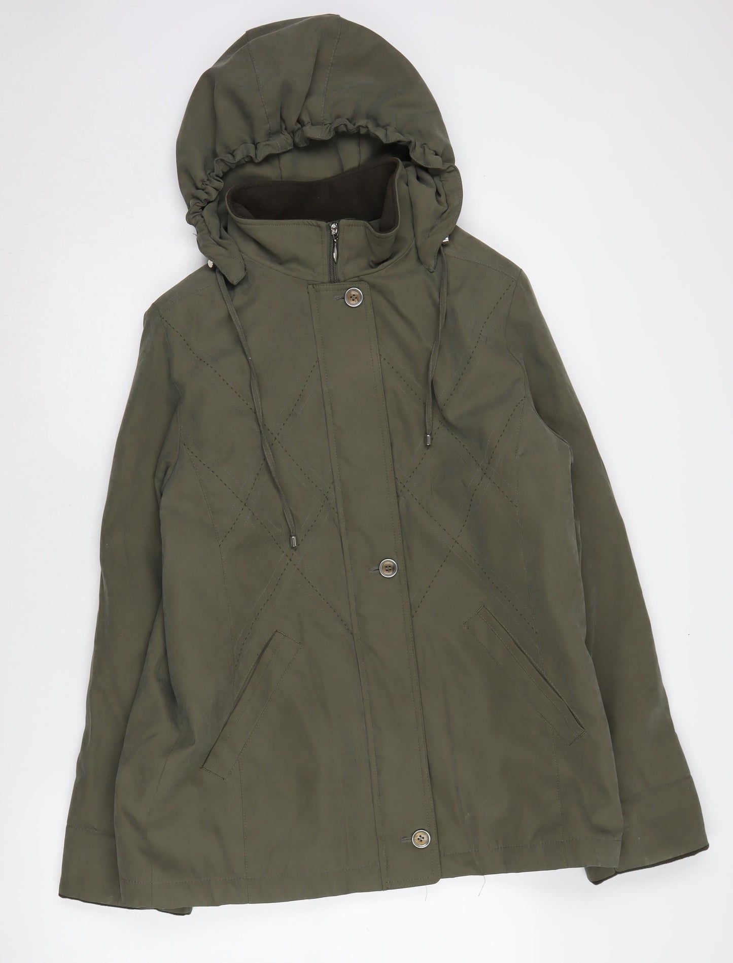 Womens UK Size 14 EWM Green Parka Coat