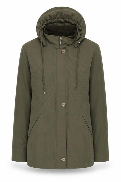 Womens UK Size 14 EWM Green Parka Coat