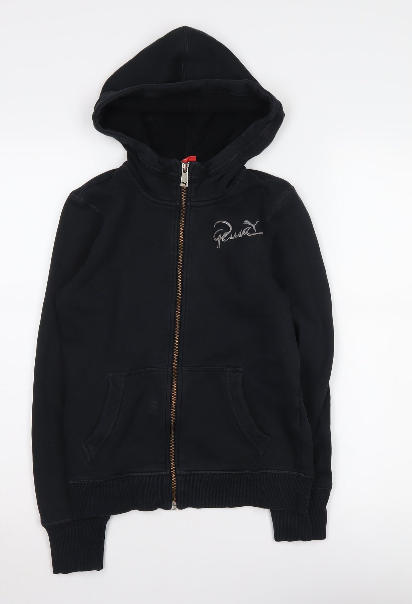 Womens UK Size 8 PUMA Black Full Zip Hoodie