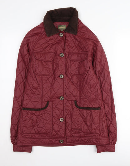 Womens UK Size 10 MUSTO Red Quilted Coat