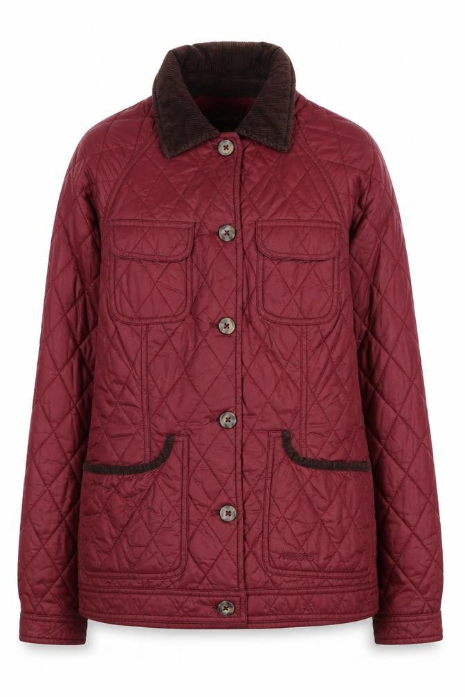Womens UK Size 10 MUSTO Red Quilted Coat