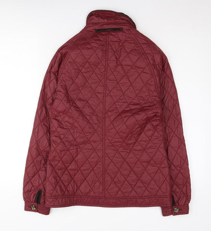Womens UK Size 10 MUSTO Red Quilted Coat