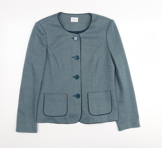 Eastex Women's Blue Chevron Suit Jacket Size 10