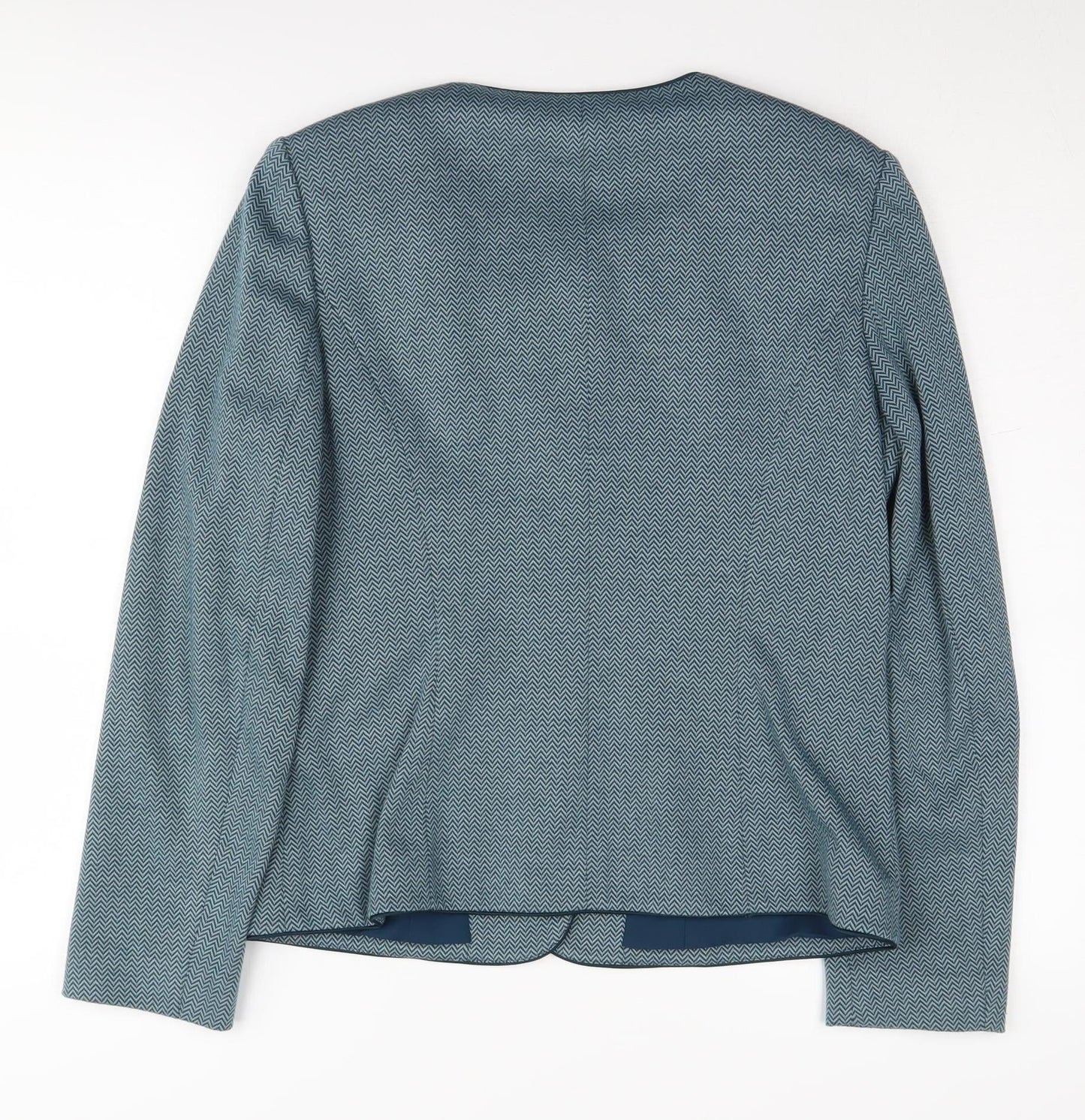 Eastex Women's Blue Chevron Suit Jacket Size 10