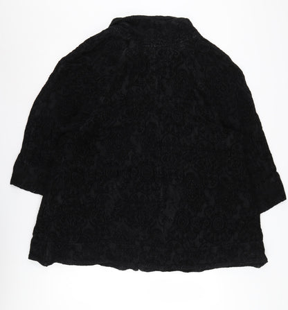 Bella Donna Women's Black Floral Cape XS