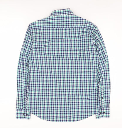 Jeff Banks Men's Blue Green Check Casual Shirt Size S