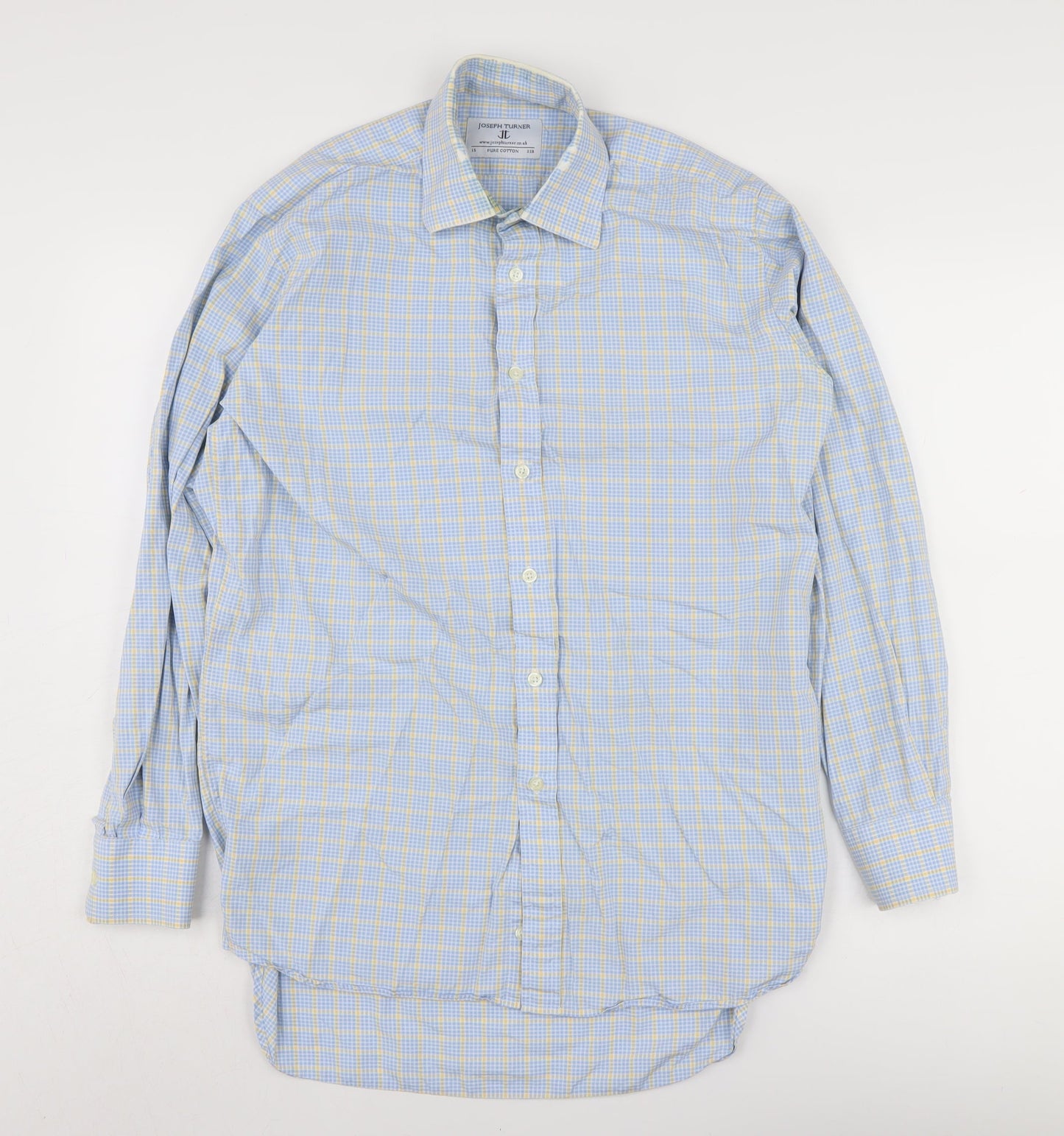 Mens UK Collar Size 15 Joseph Turner Smart Blue  Dress Shirt