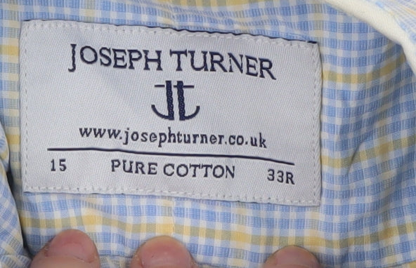 Mens UK Collar Size 15 Joseph Turner Smart Blue  Dress Shirt