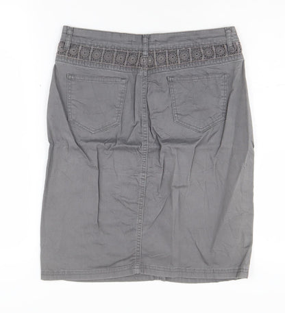 Laura Ashley Women's Grey Pencil Skirt Size 10