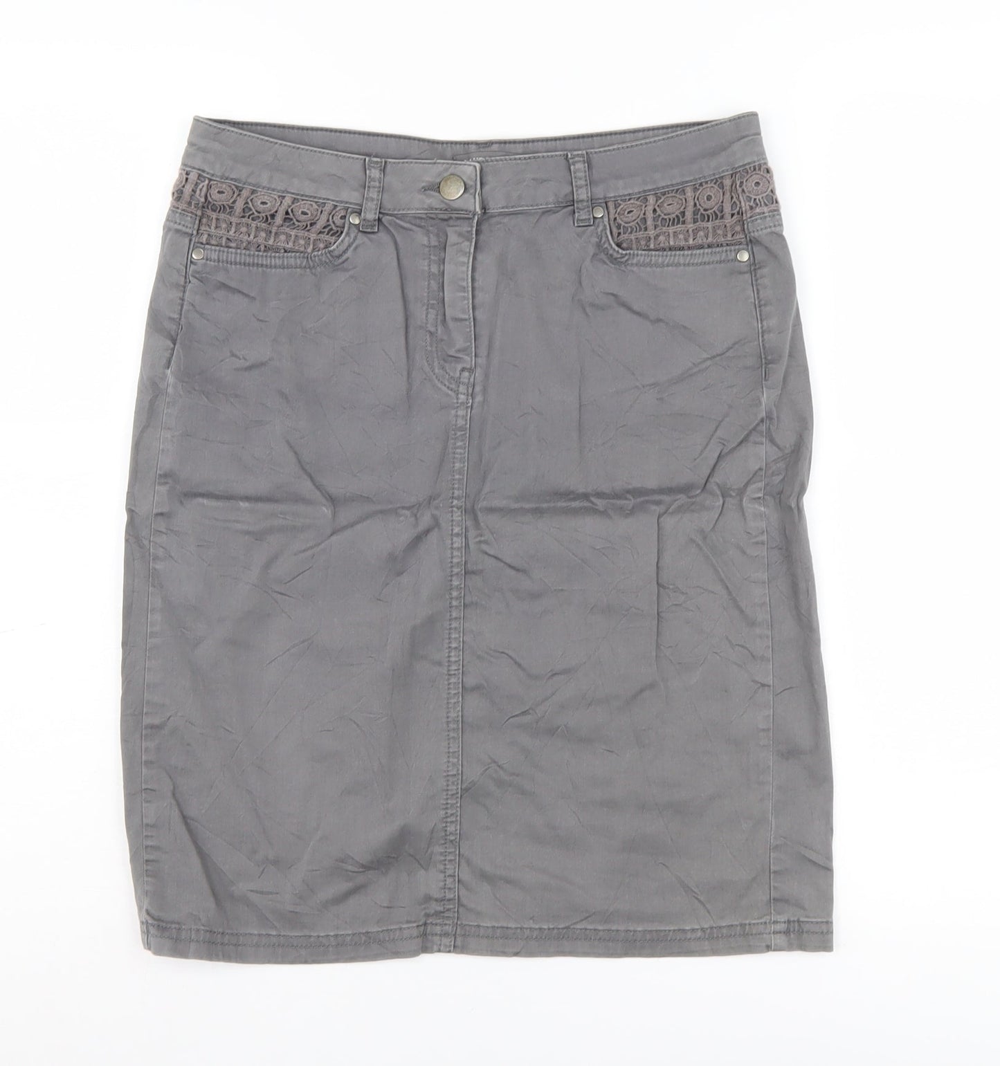 Laura Ashley Women's Grey Pencil Skirt Size 10