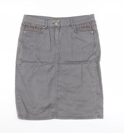 Laura Ashley Women's Grey Pencil Skirt Size 10