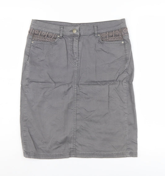 Laura Ashley Women's Grey Pencil Skirt Size 10