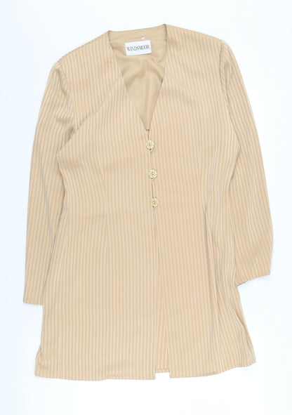 Windsmoor Women's Beige Striped Long Sleeve Blouse