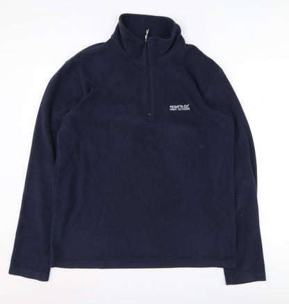 Mens UK Size L Regatta Blue 1/4 Zip Sweatshirt