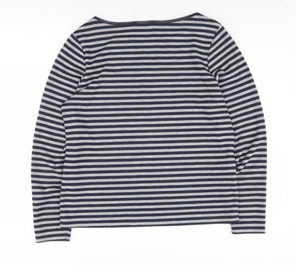 Laura Ashley Women's Blue Striped Pullover Jumper Size 14