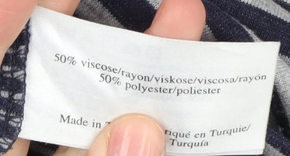 Laura Ashley Women's Blue Striped Pullover Jumper Size 14