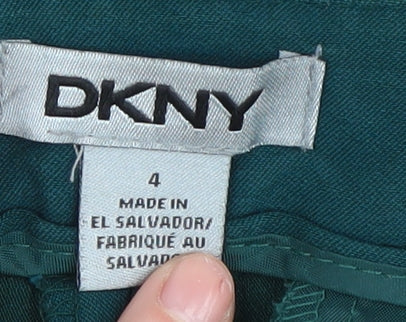 Womens UK Size 4 DKNY Regular Fit Straight Green Trousers