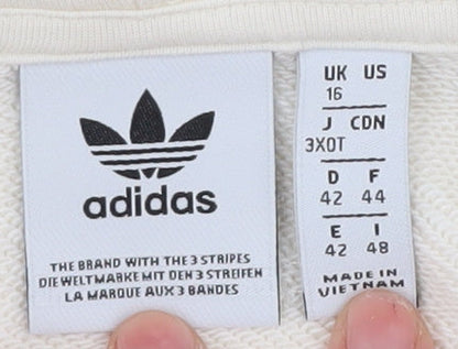 Adidas Women's Ivory Hooded Pullover Hoodie Size 16