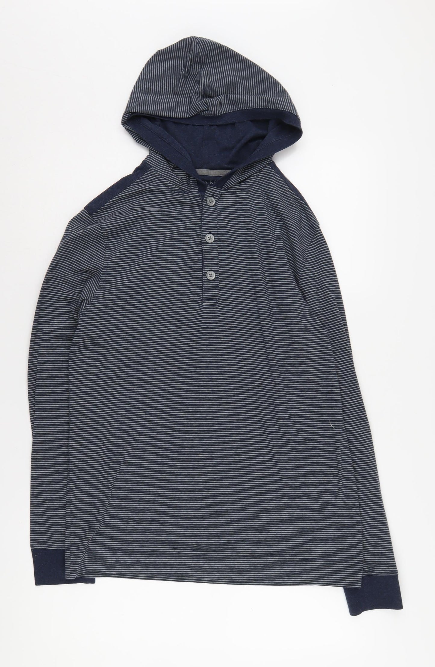 Mens UK Size M Banana Republic Blue Henley Hoodie