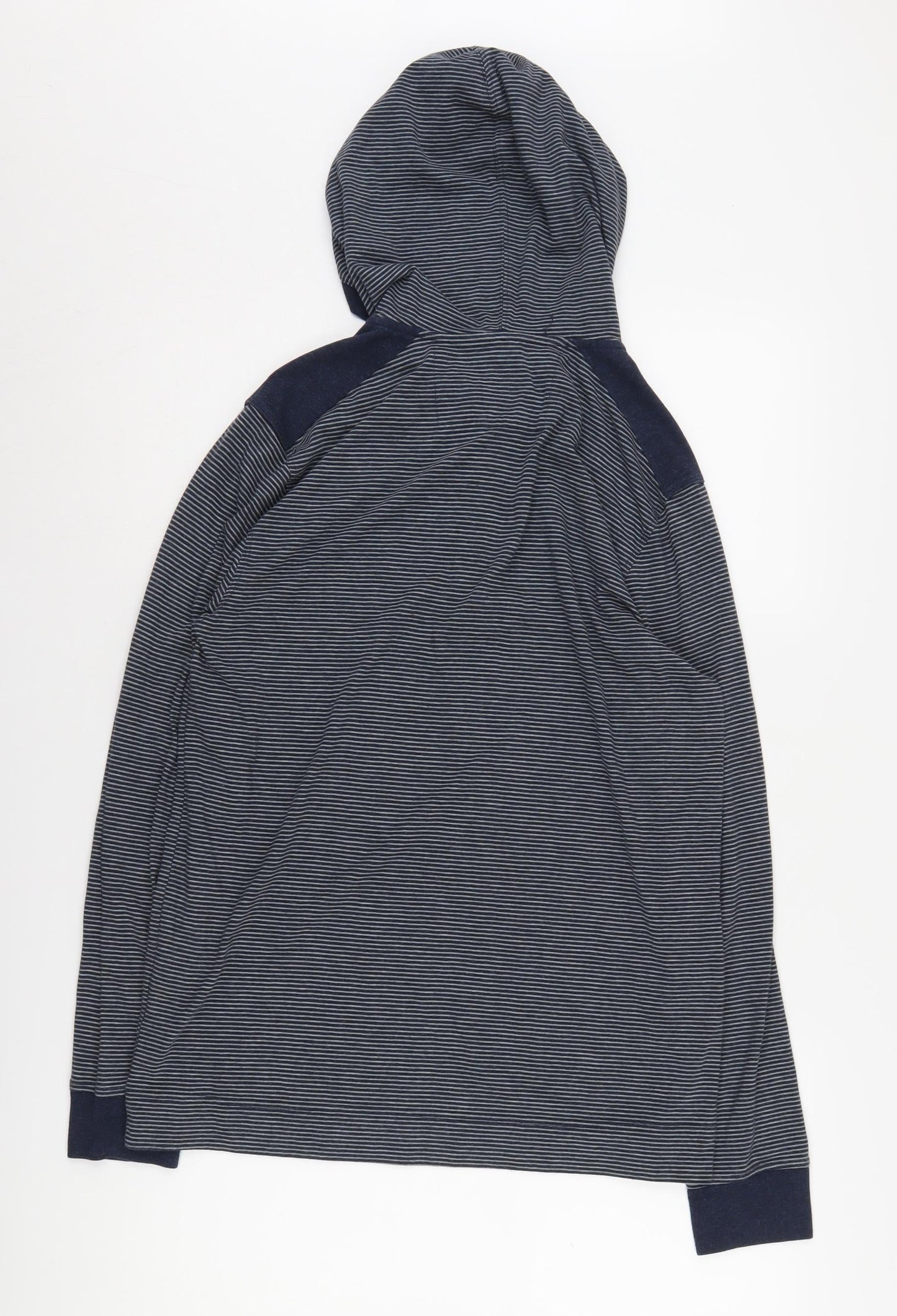 Mens UK Size M Banana Republic Blue Henley Hoodie
