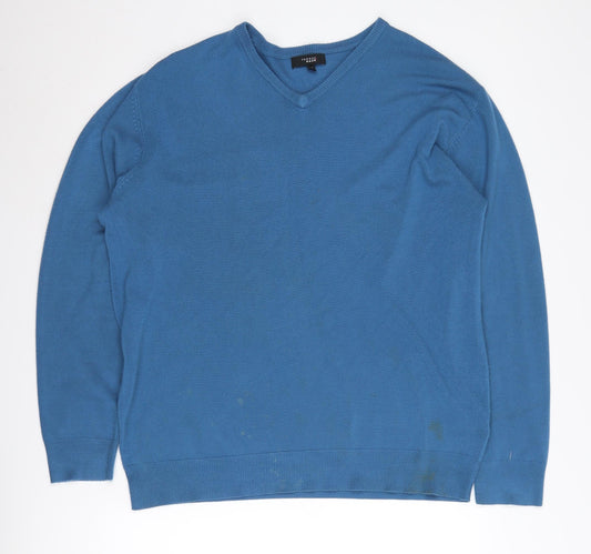 Thomas Nash Men's Blue 2XL V-Neck Pullover Jumper