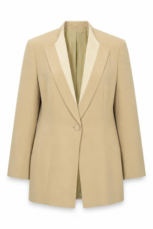 Womens UK Size 10 Jacques Vert Regular Beige Blazer