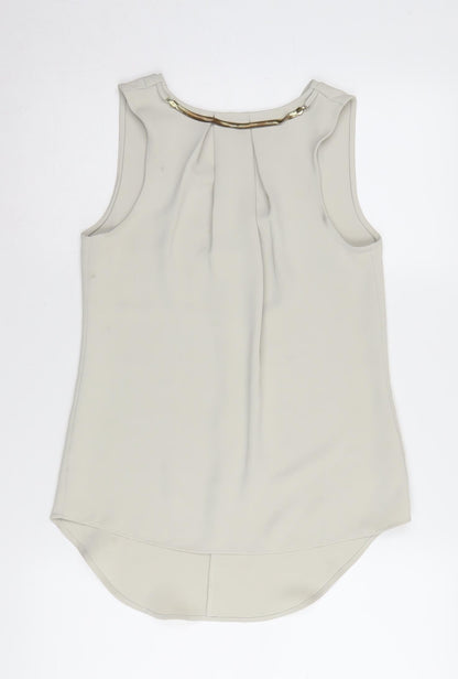Calvin Klein Women Beige Sleeveless Blouse XS
