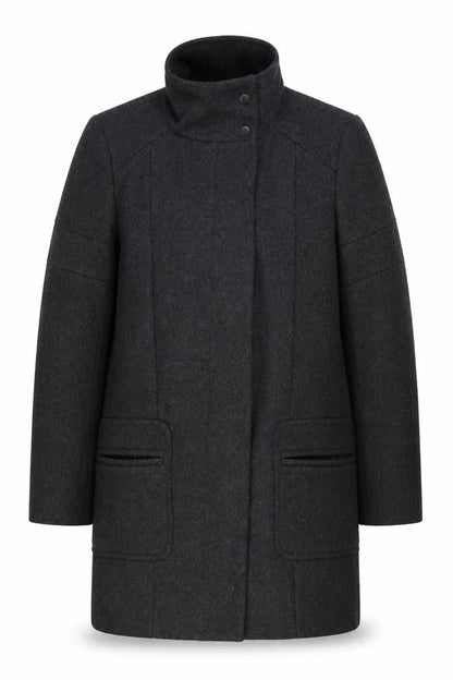 Comptoir des Cotonniers Womens Grey Wool Coat, Size 36