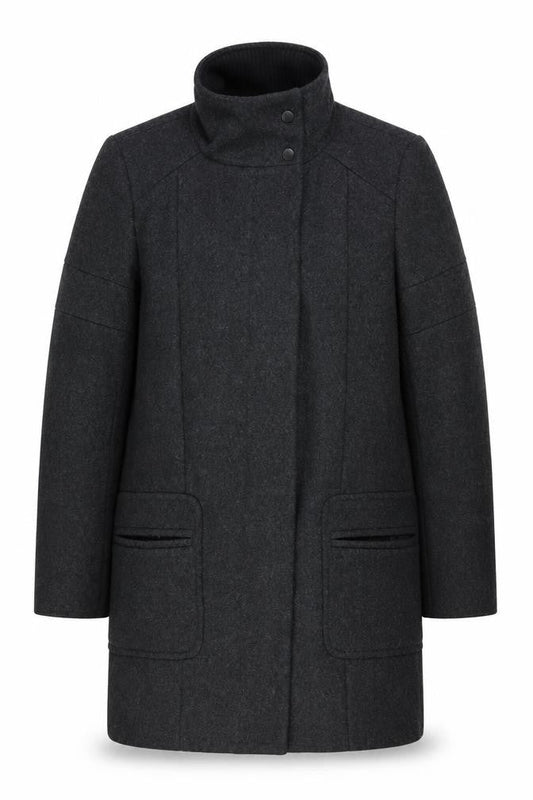 Comptoir des Cotonniers Womens Grey Wool Coat, Size 36