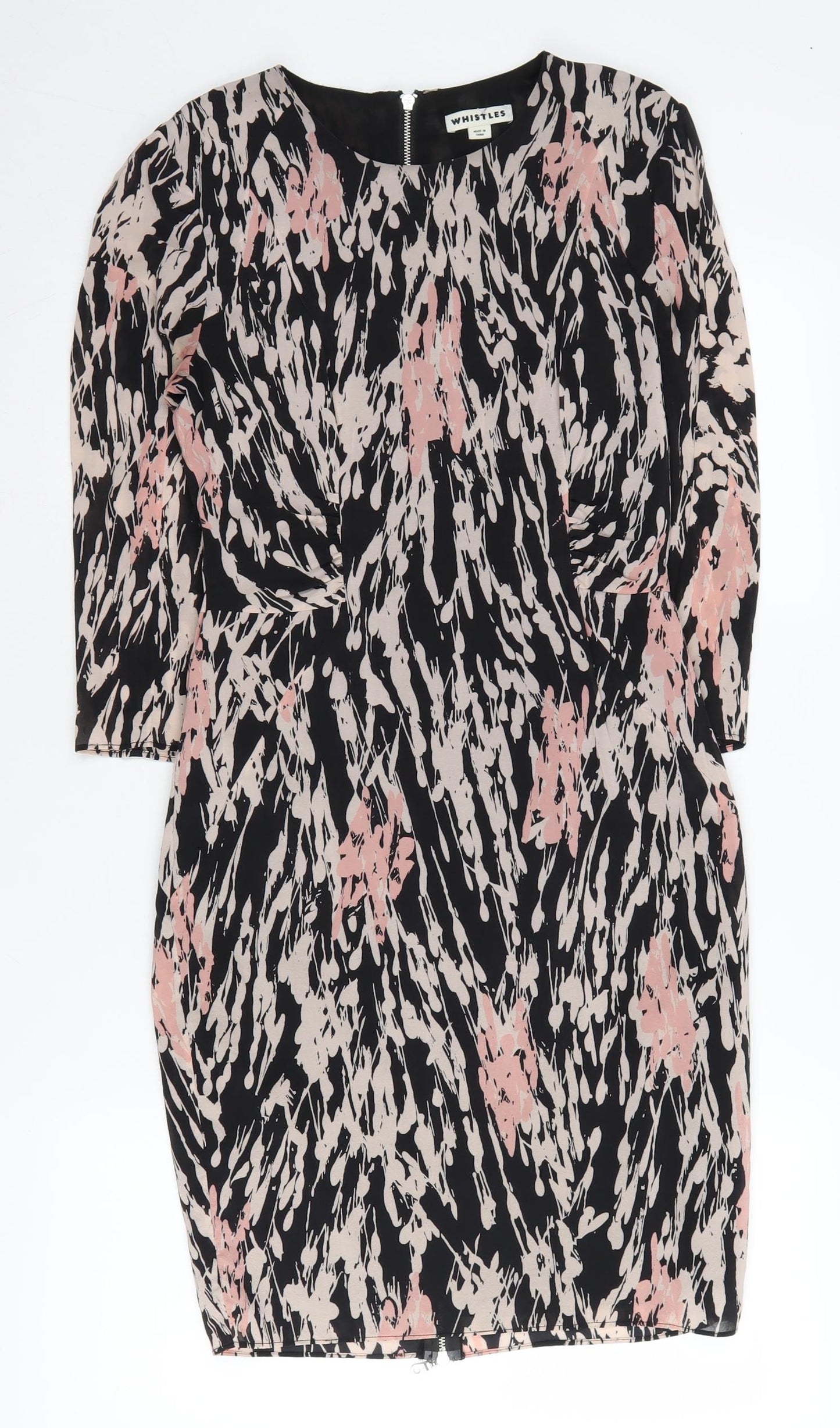 Whistles Women's Multicoloured Silk Sheath Dress Size 8
