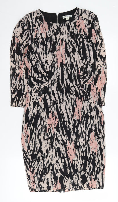Whistles Women's Multicoloured Silk Sheath Dress Size 8