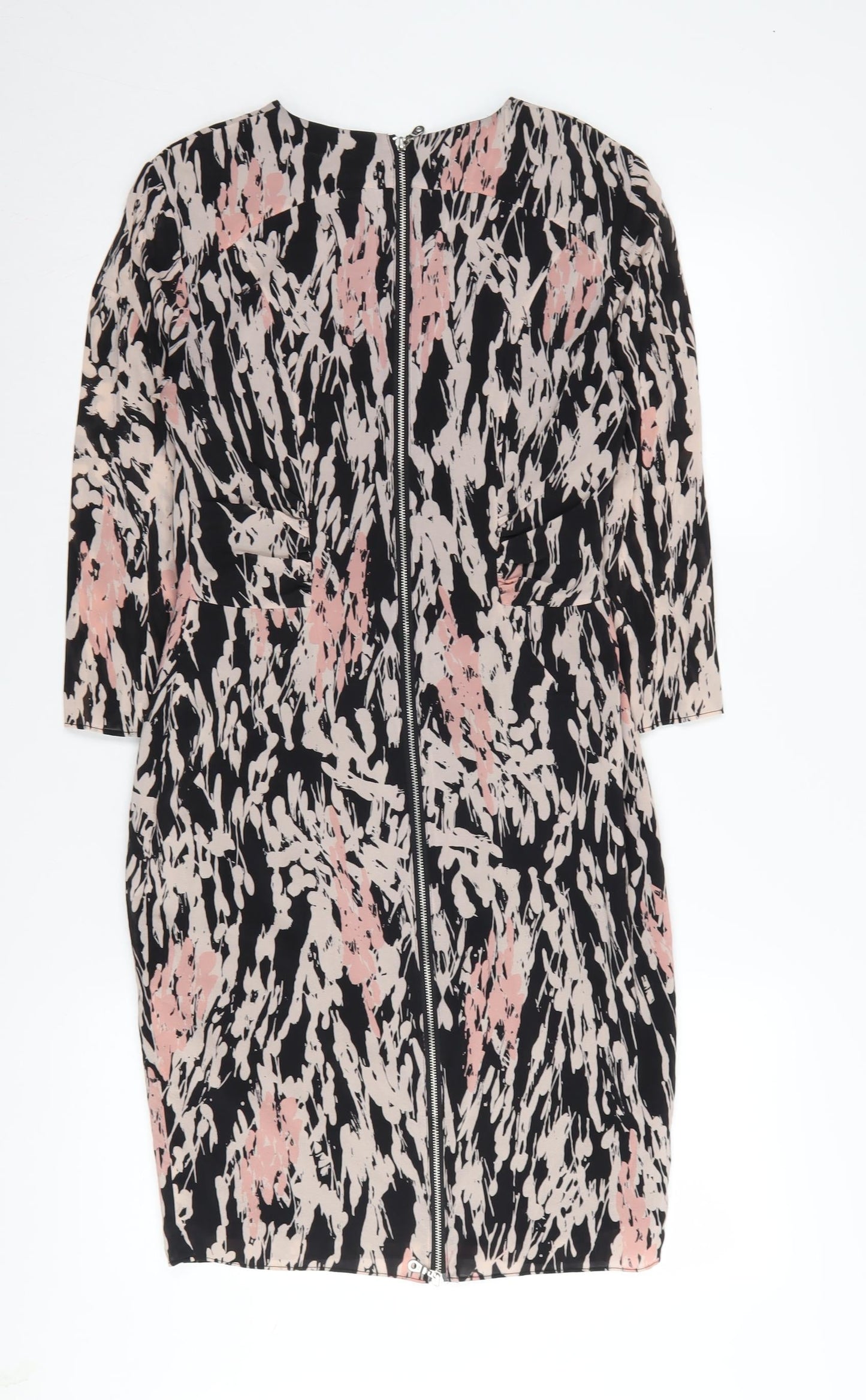 Whistles Women's Multicoloured Silk Sheath Dress Size 8