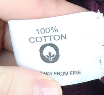 Glenmuir Men's Red Medium V-Neck Cable Knit Jumper