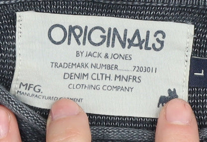 Jack & Jones Men's Grey Pullover Jumper, Size L