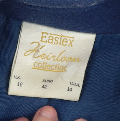 Womens UK Size 16 Eastex Blue Overcoat Coat