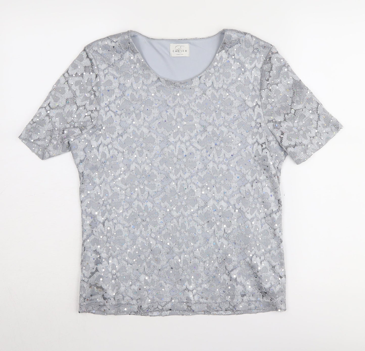 Womens UK Size 10 Eastex Silver  T-Shirt