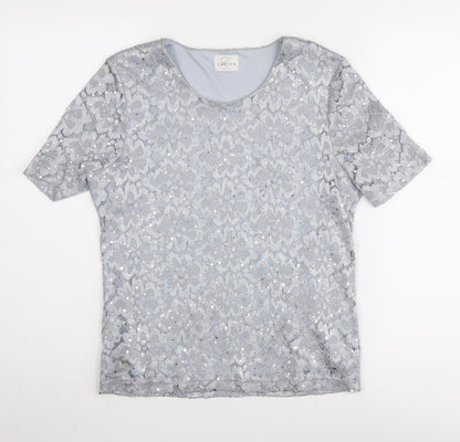 Womens UK Size 10 Eastex Silver  T-Shirt
