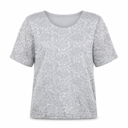 Womens UK Size 10 Eastex Silver  T-Shirt