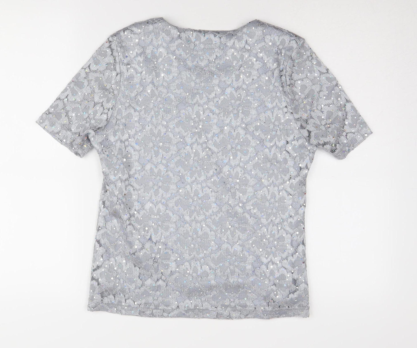 Womens UK Size 10 Eastex Silver  T-Shirt