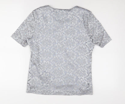 Womens UK Size 10 Eastex Silver  T-Shirt